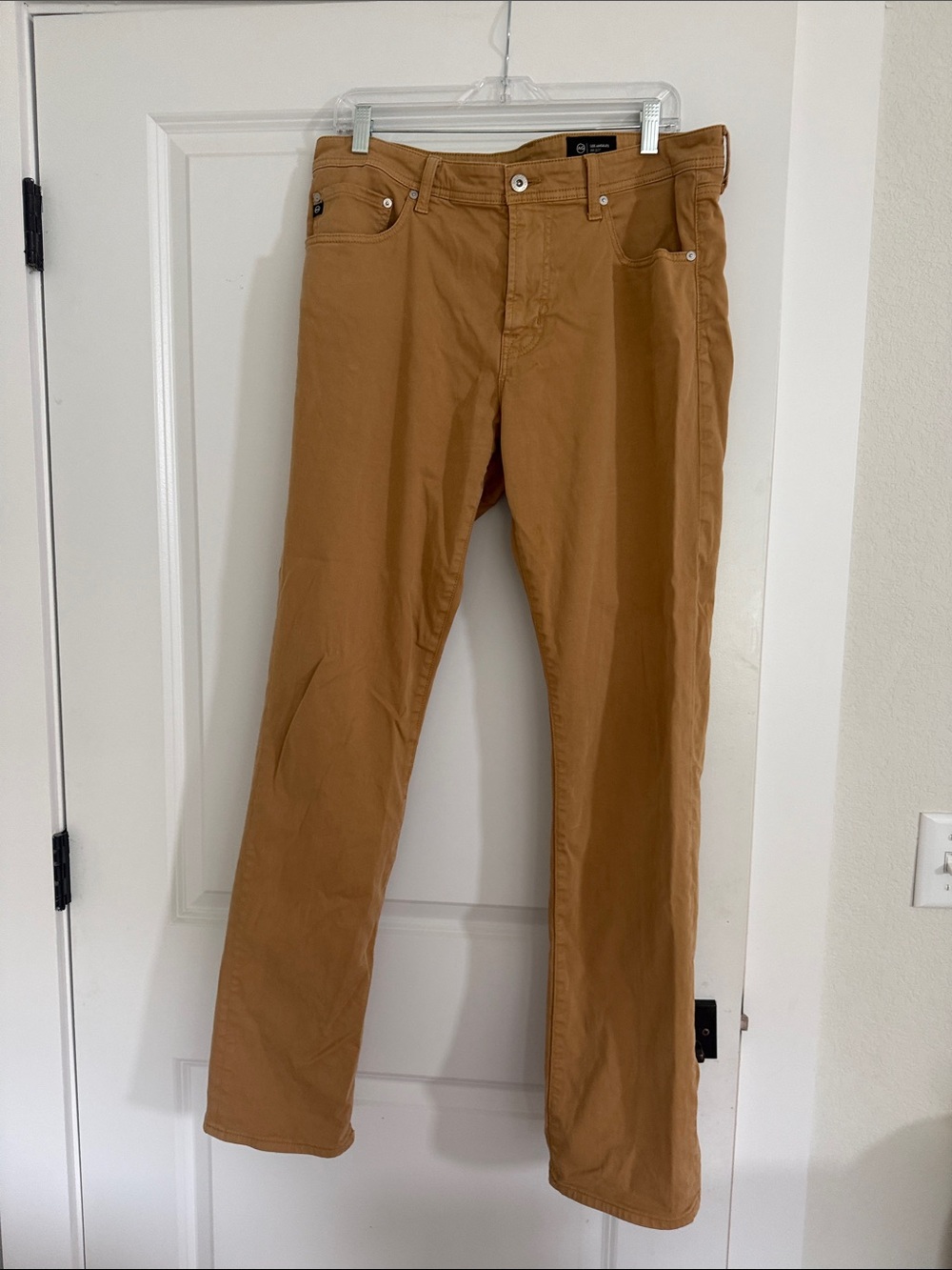 Ag Adriano Goldschmied Tan Straight-Leg Pants